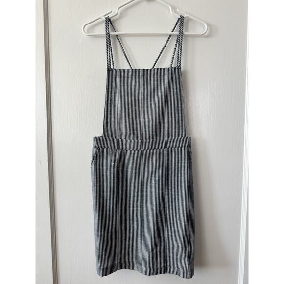 Mahina Hawaii Women’s Railroad Stripe Strappy Cross back Pinafore Dress SZ SM - Picture 1 of 8